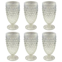 Juego de seis vasos de zumo Hobnail Vintage