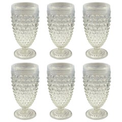 Set of Six Retro Hobnail Juice Glasses