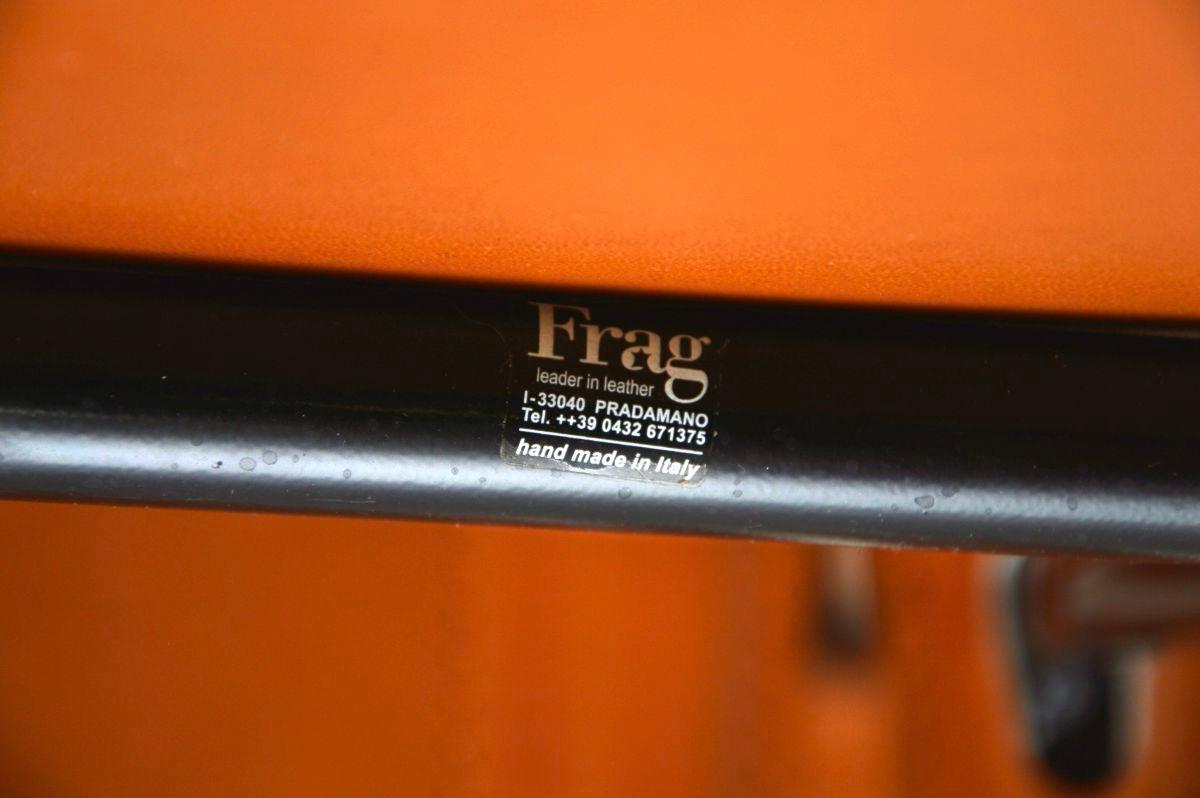 Set of Six Vintage Italian Leather Dining Chairs by Frag 7