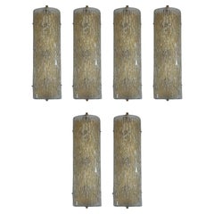 Set of Six Vintage Italian Murano Glass Sconces, c. 1970's