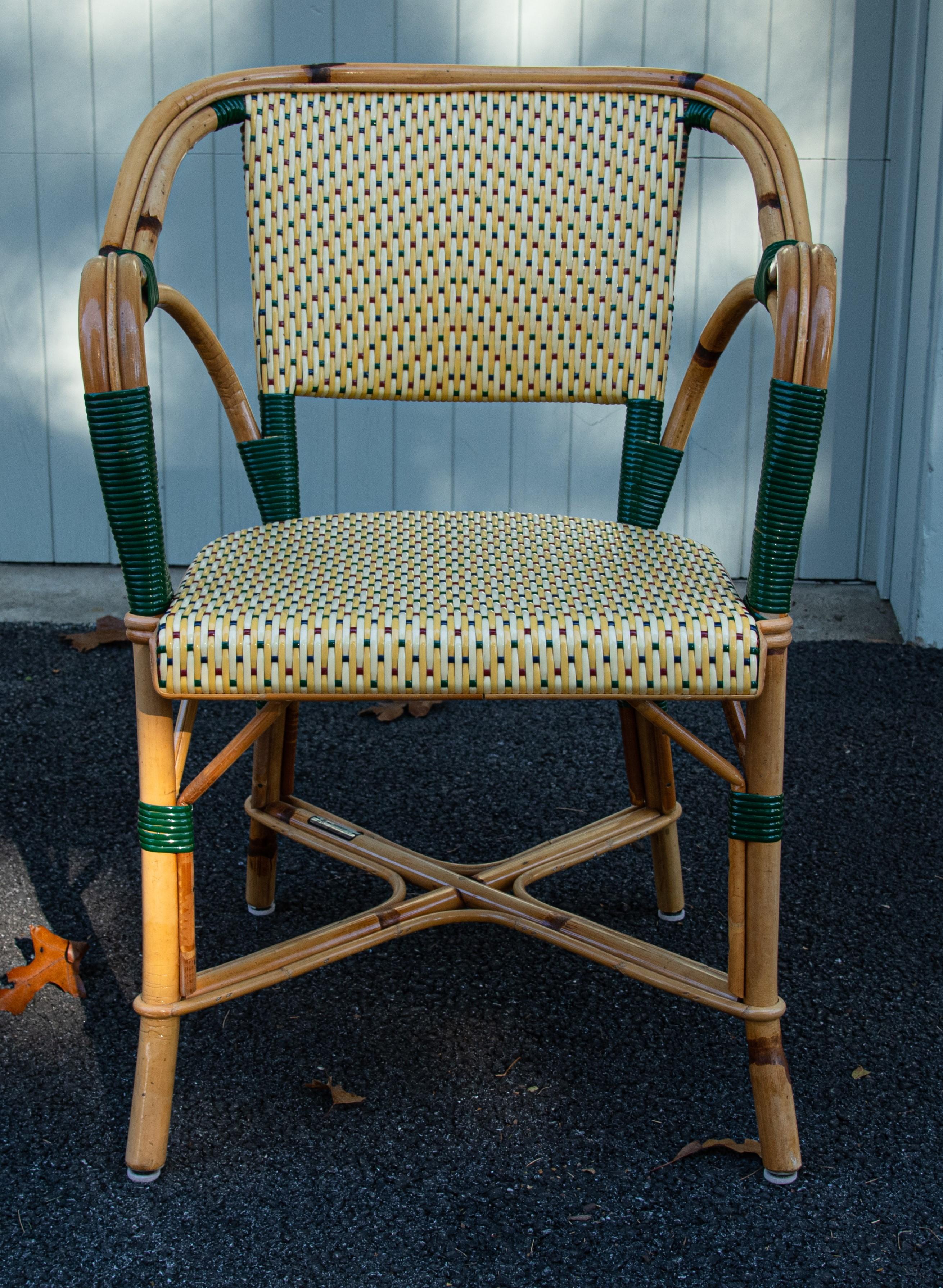 Set of Six Vintage L. Drucker Bistro Armchairs In Excellent Condition In Mt Kisco, NY