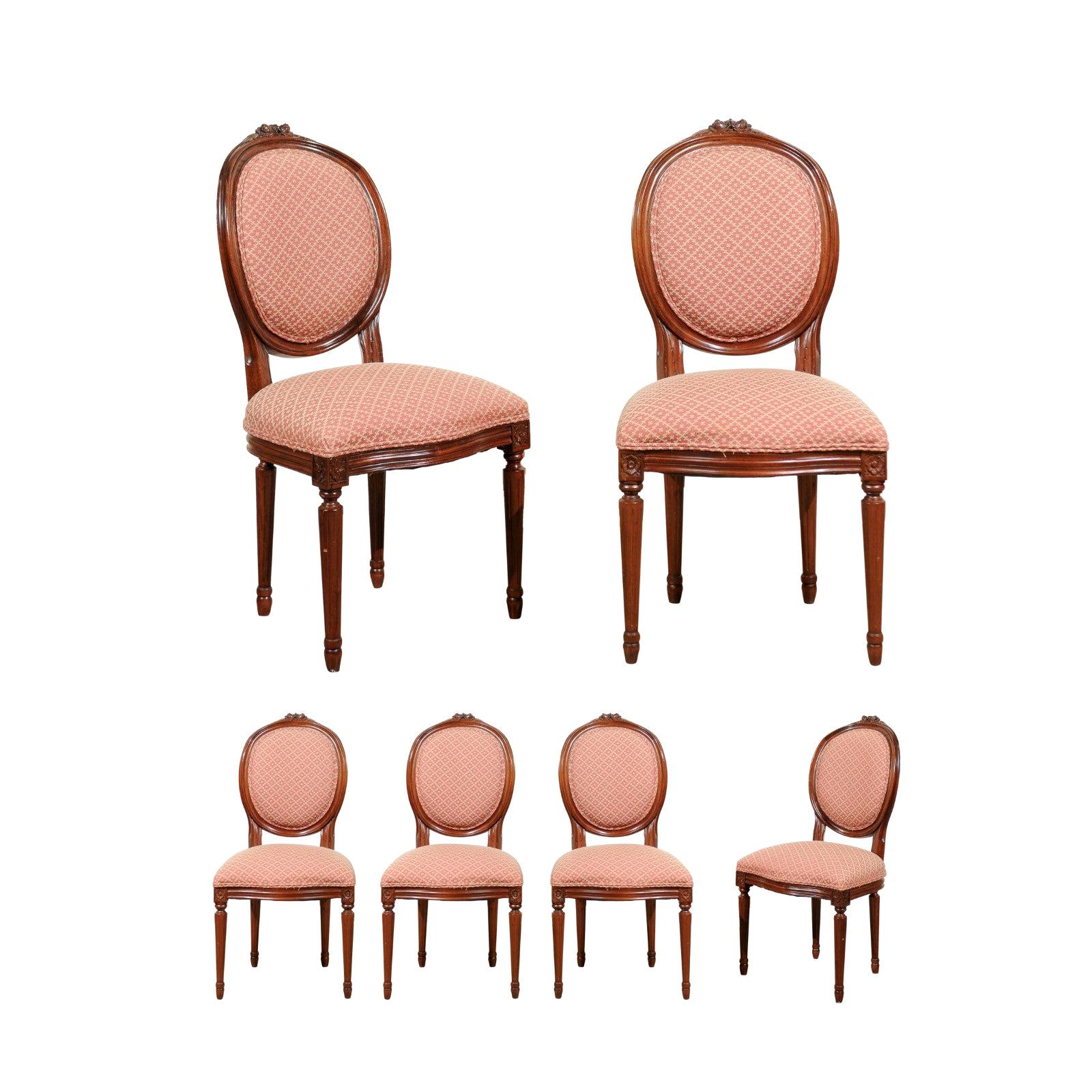 Set of Six Vintage Louis XVI Dining Chairs