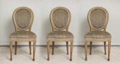 Set of Six Vintage Louis XVI, Style Painted Dining Room Chairs