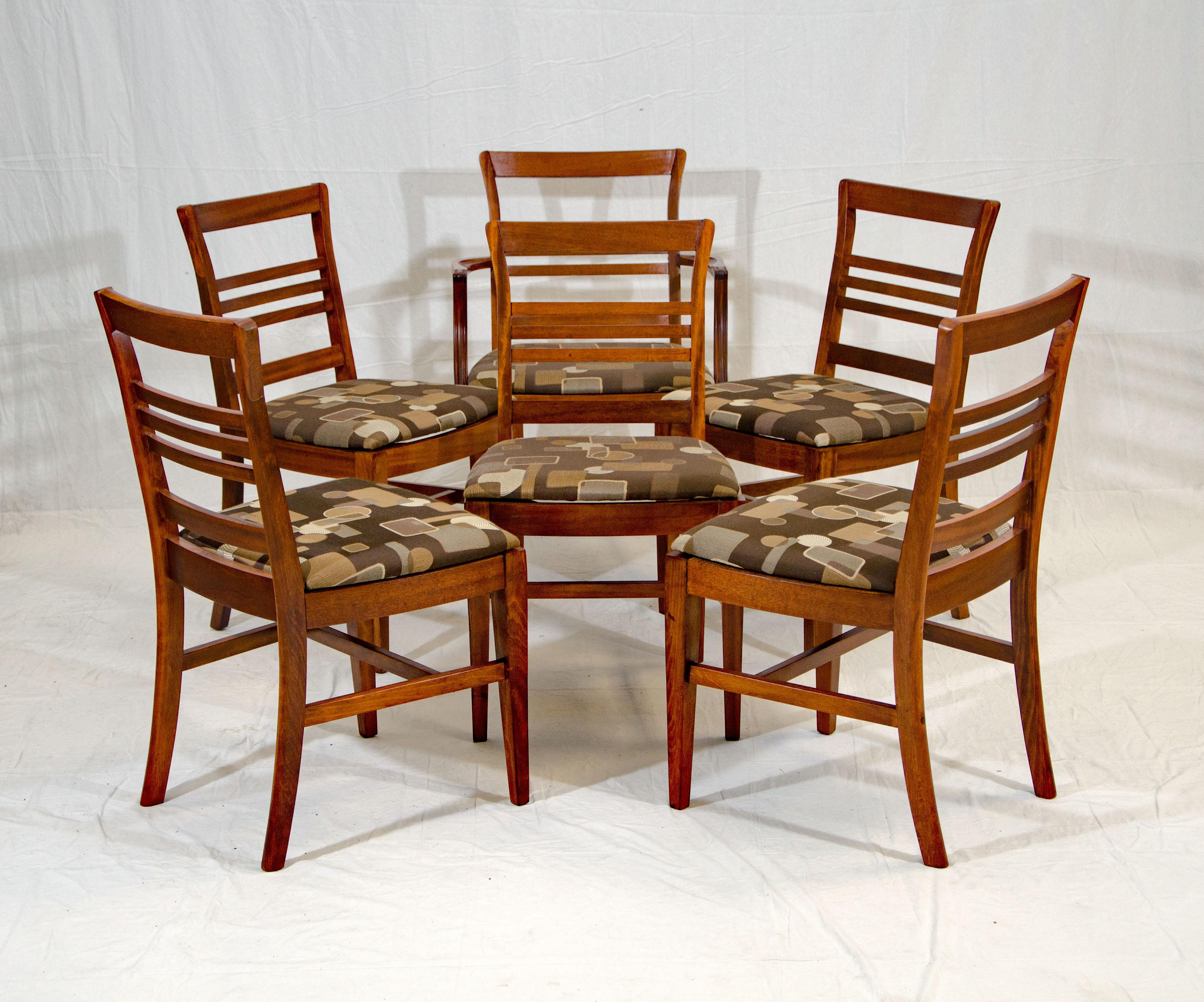 American Set of Six Vintage Mahogany Dining Chairs