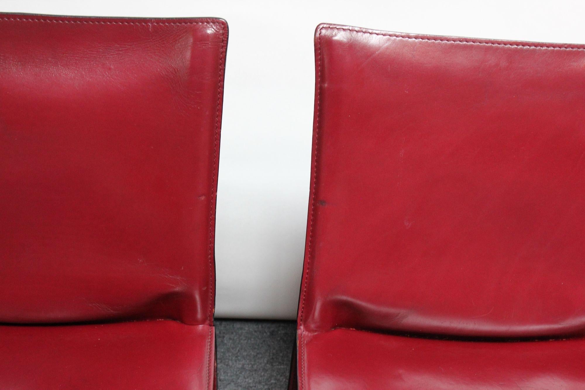 Late 20th Century Set of Six Vintage Mario Bellini for Cassina CAB Chairs in Oxblood Leather For Sale