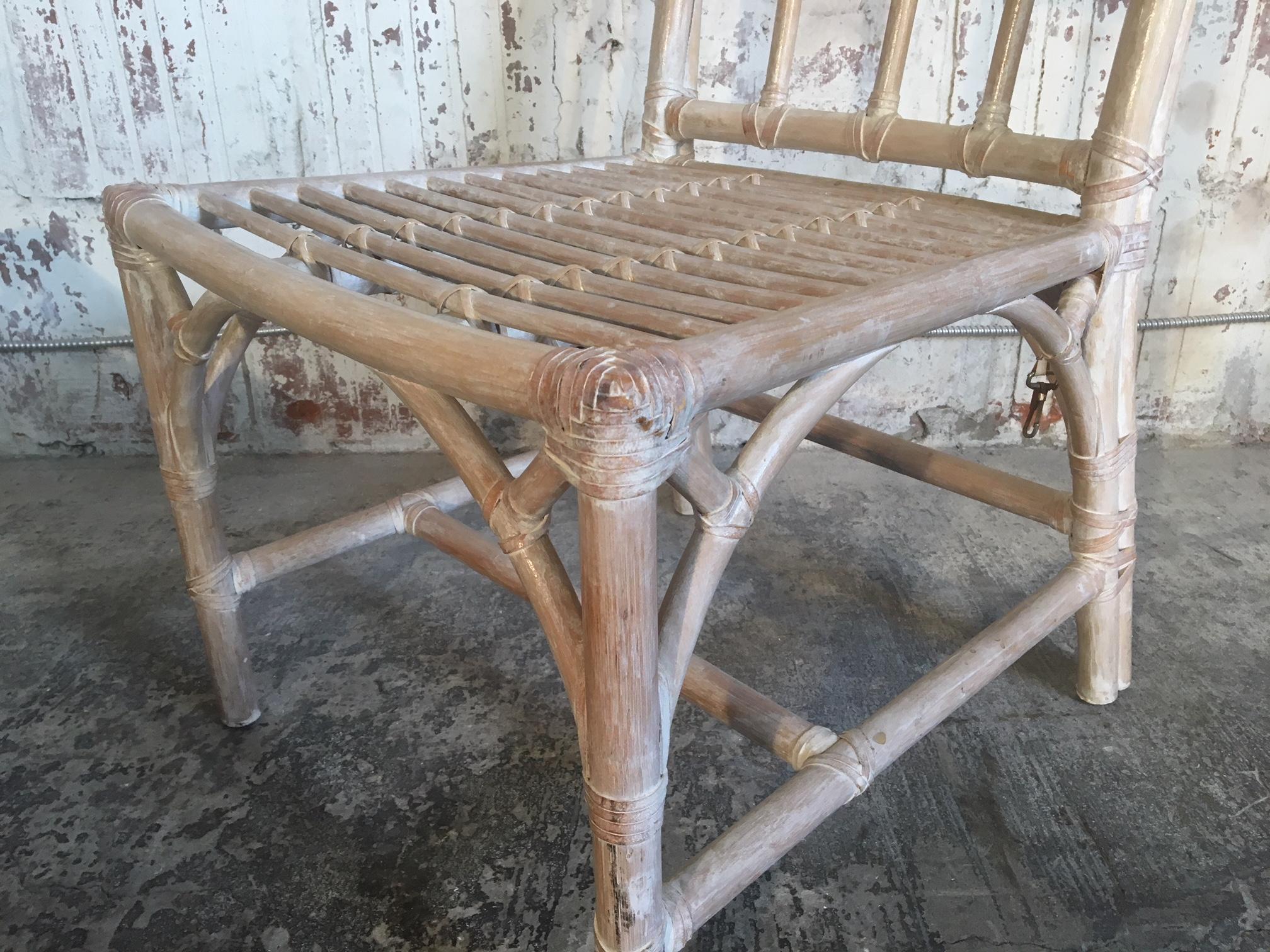 Set of Six Vintage McGuire Bamboo Cathedral Dining Chairs In Good Condition In Jacksonville, FL