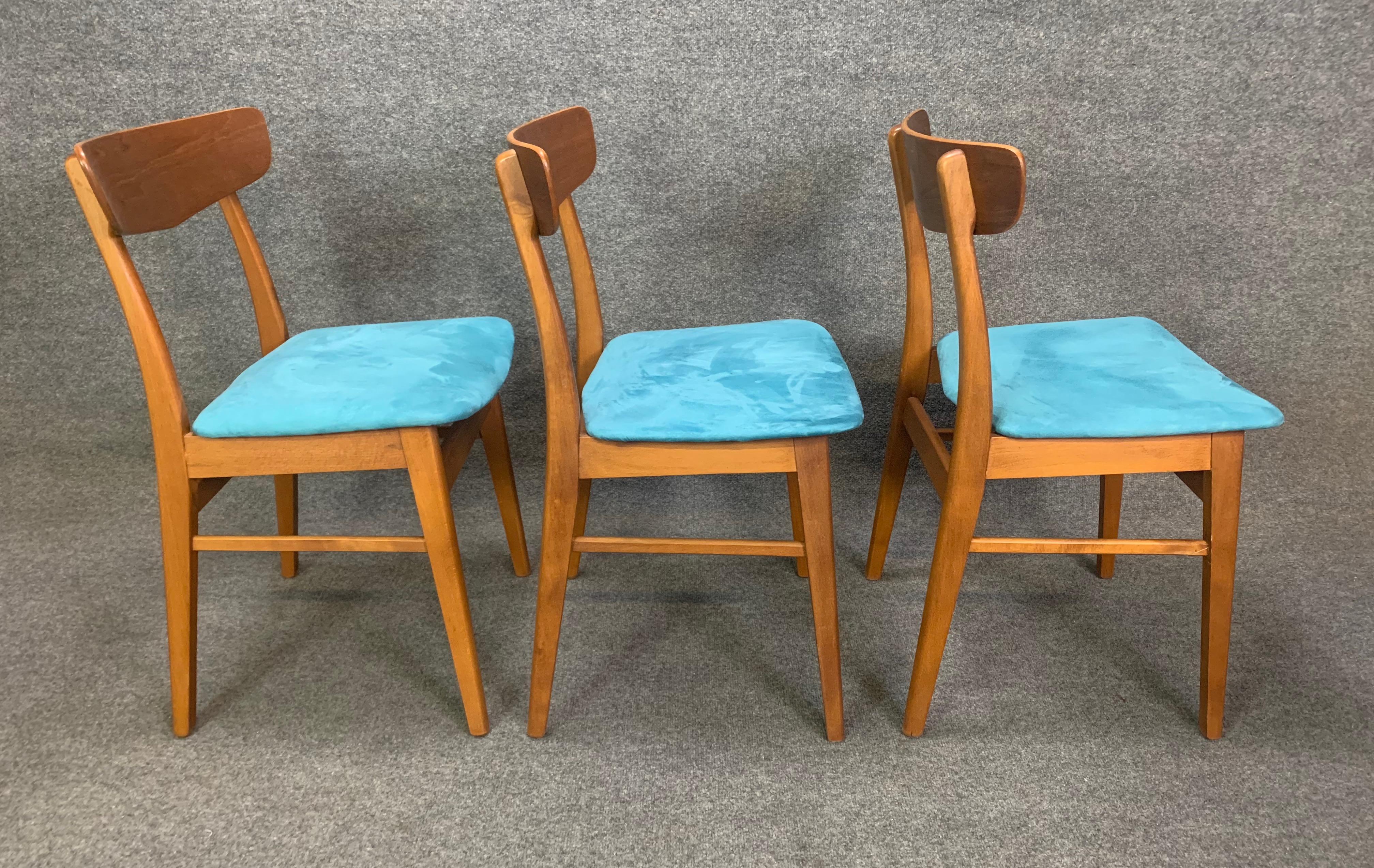 Scandinavian Modern Set of Six Vintage Midcentury Danish Modern Teak Dining Chairs by Findhahls For Sale