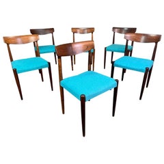 Set of Six Vintage Midcentury Danish Rosewood Dining Chairs by Knud Faerch