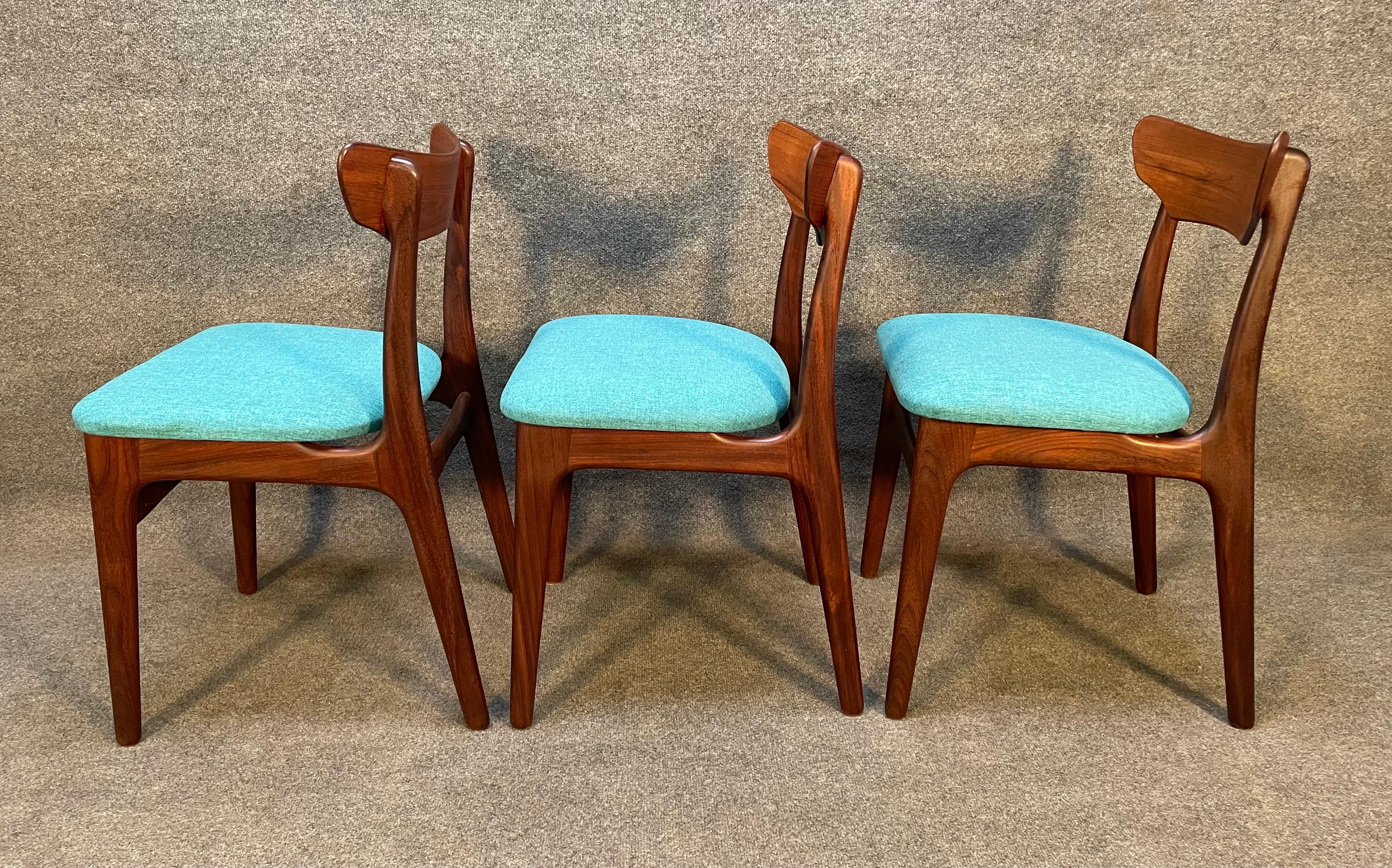 Set of Six Vintage Mid Century Danish Teak Dining Chairs by Schiønning & Elgaard 2