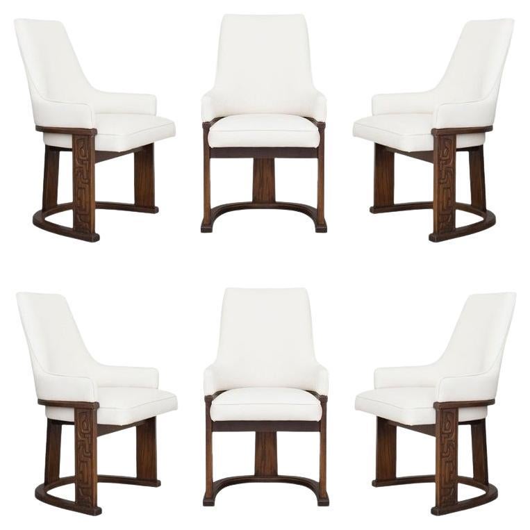 Set of Six Vintage Mid-Century Modern Brutalist Dining Chairs For Sale