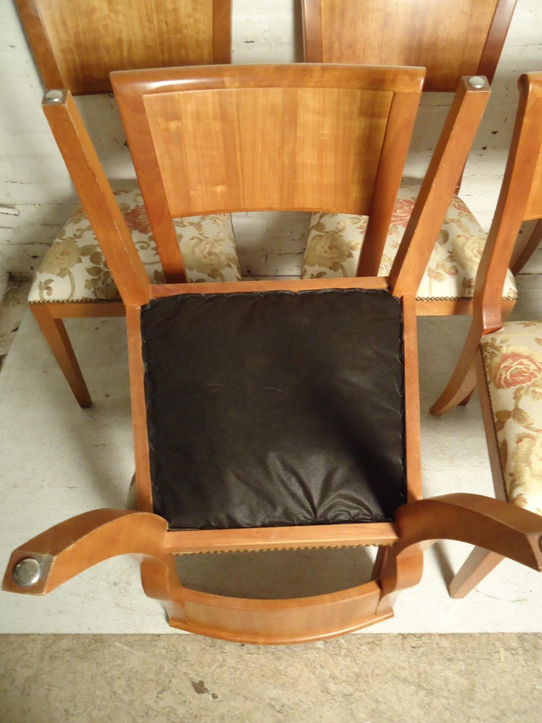 Wood Set of Six Vintage Modern Dining Chairs For Sale