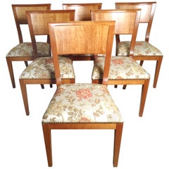Juego de seis sillas de comedor modernas vintage