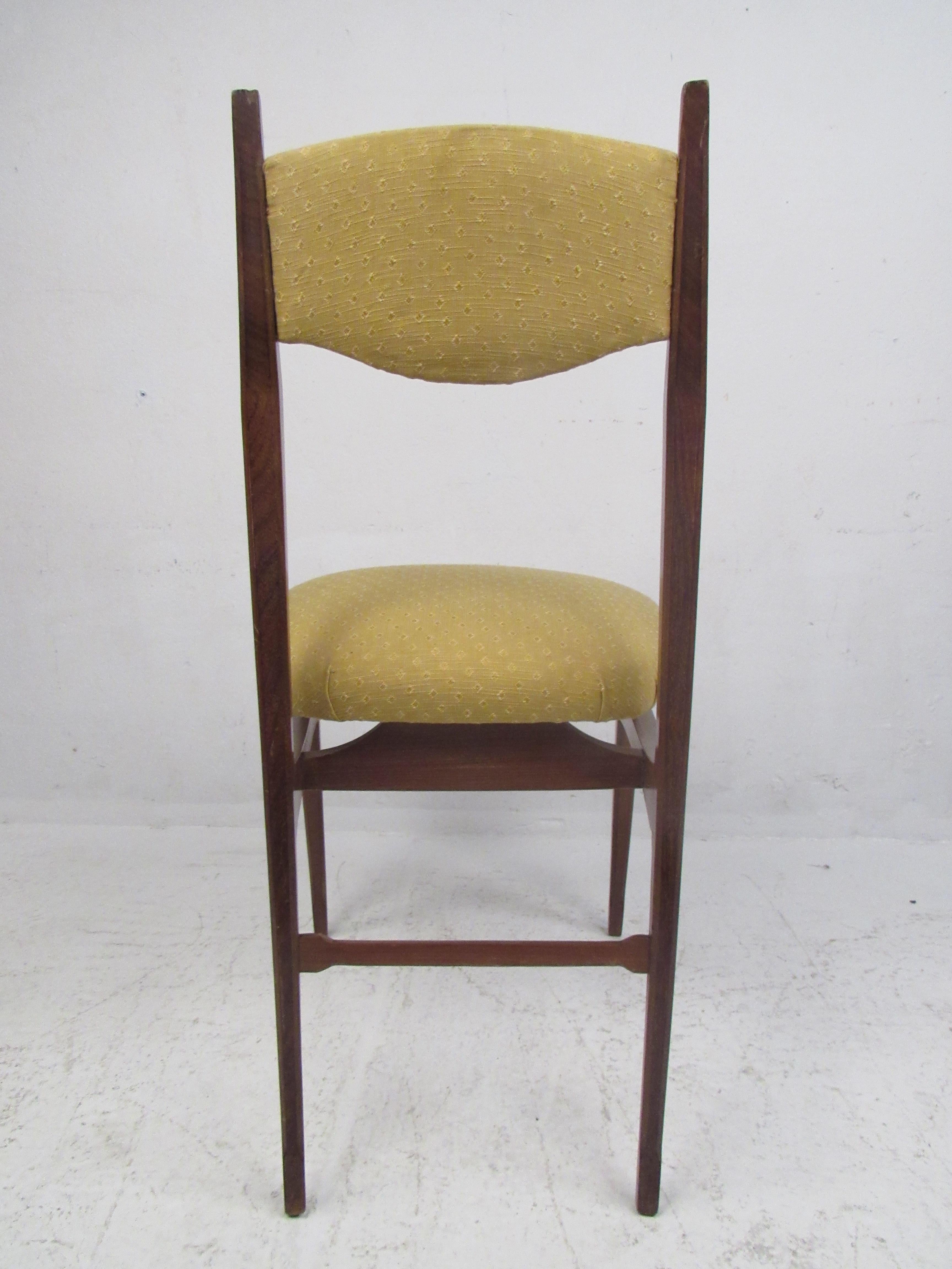 Fabric Set of Six Vintage Modern Italian Dining Chairs For Sale