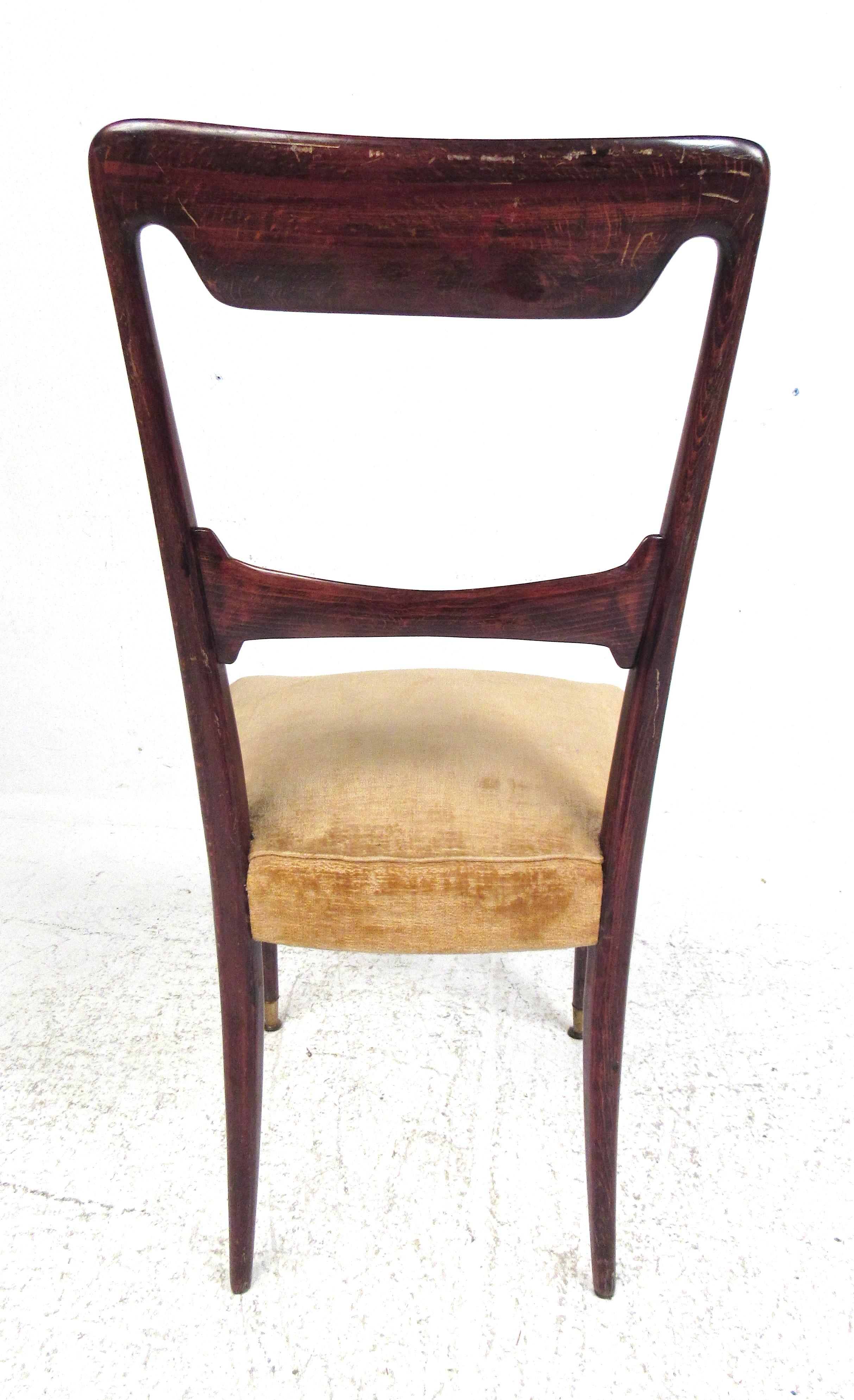Set of Six Italian Mahogany Dining Chairs by Guglielmo Ulrich In Good Condition In Brooklyn, NY