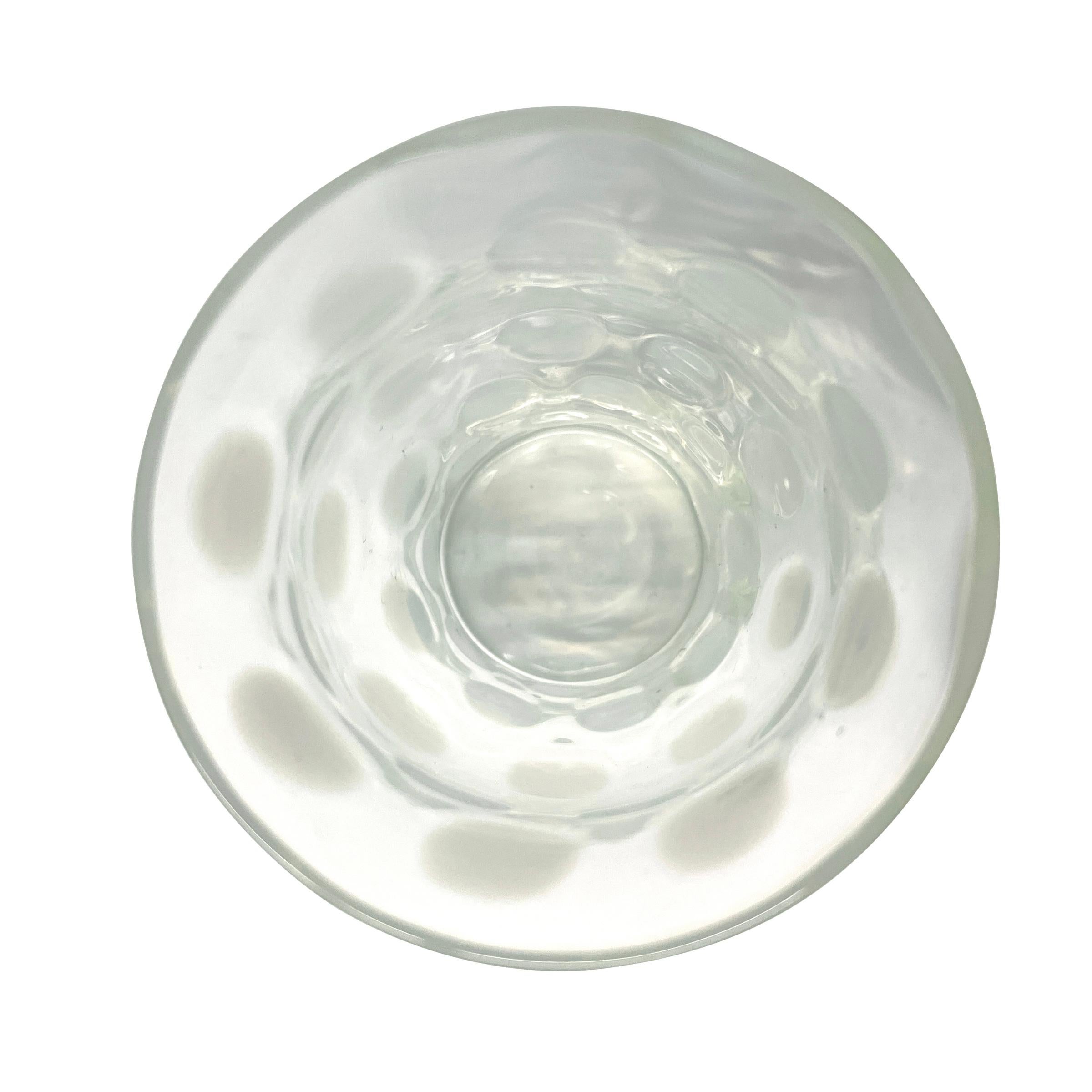 Blown Glass Set of Six Vintage Opaline Spot Tumblers