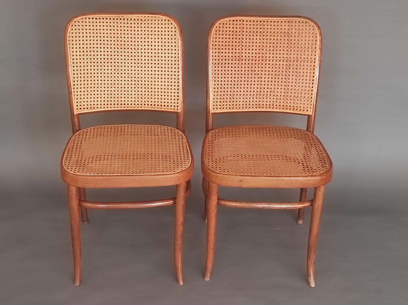 Set of Six Vintage Prague 811 Chair By Josef Hoffmann 1950s For Sale 2