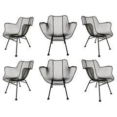 Set of Six Vintage Sculptura Lounge Chairs by Russell Woodard
