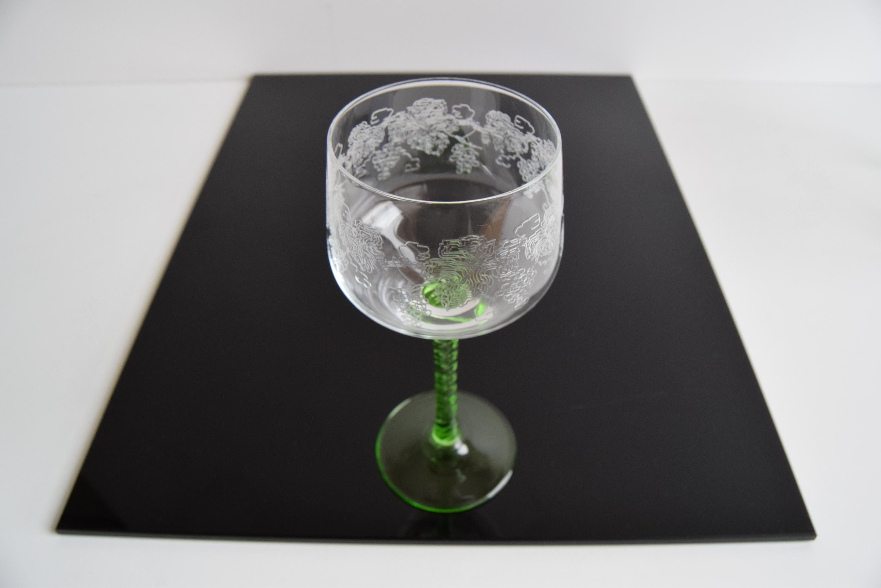 Set of six vintage stemmed glasses, 1960s. For Sale 3