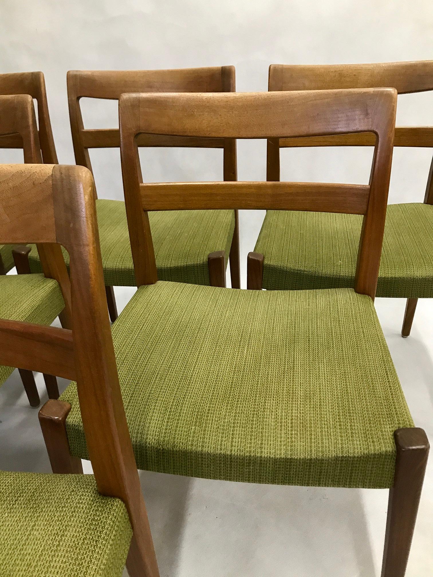 Mid-20th Century Set of Six Vintage Swedish Dining Chairs by Nils Jonsson for Troeds Bjärnum For Sale
