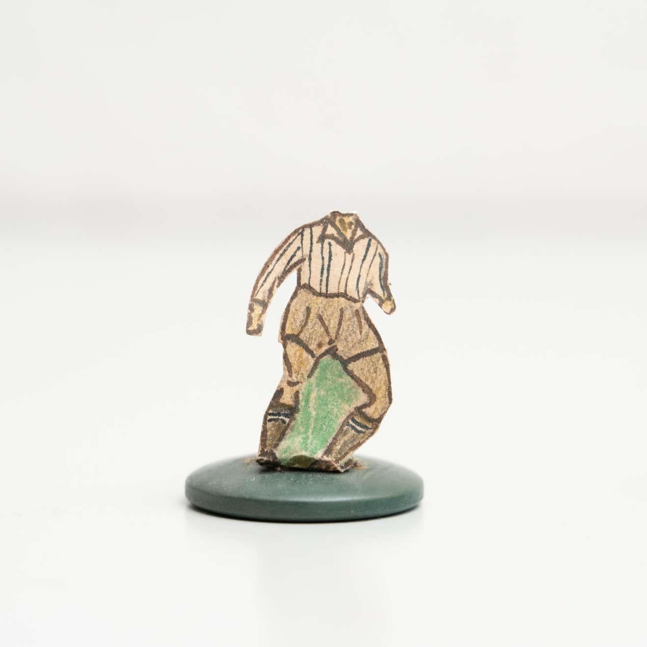 Paper Set of Six Vintage Table Button Soccer Game Players, Spain, circa 1950 For Sale