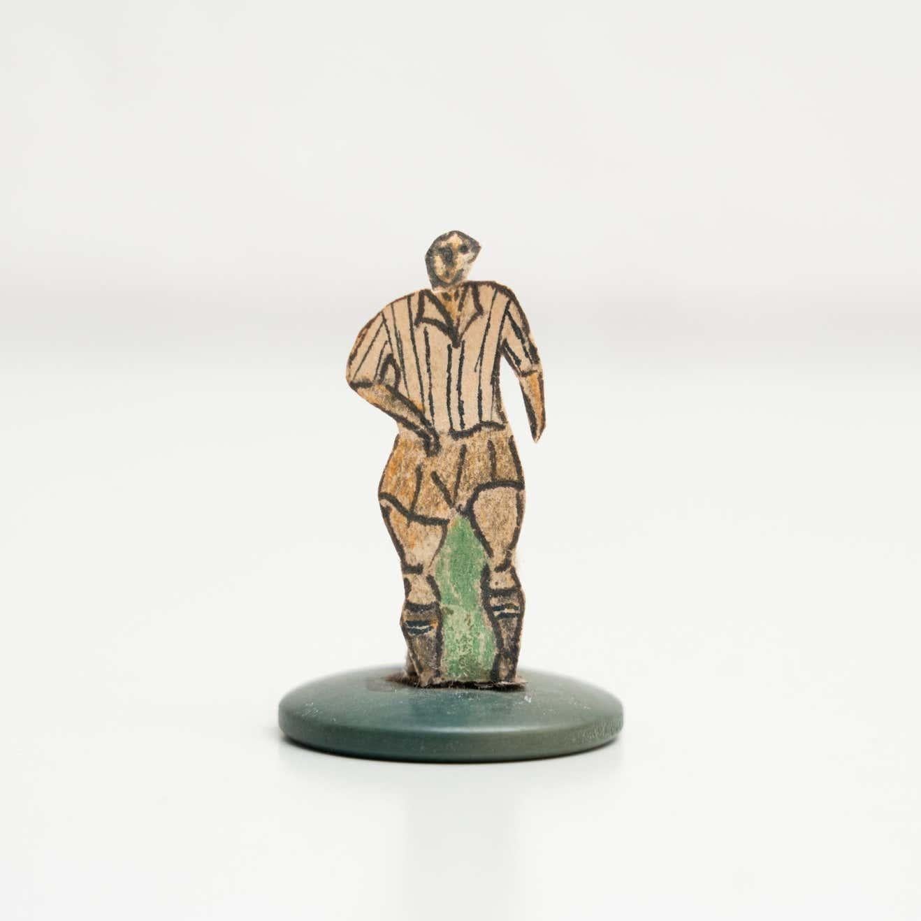 Set of Six Vintage Table Button Soccer Game Players, Spain, circa 1950 For Sale 1
