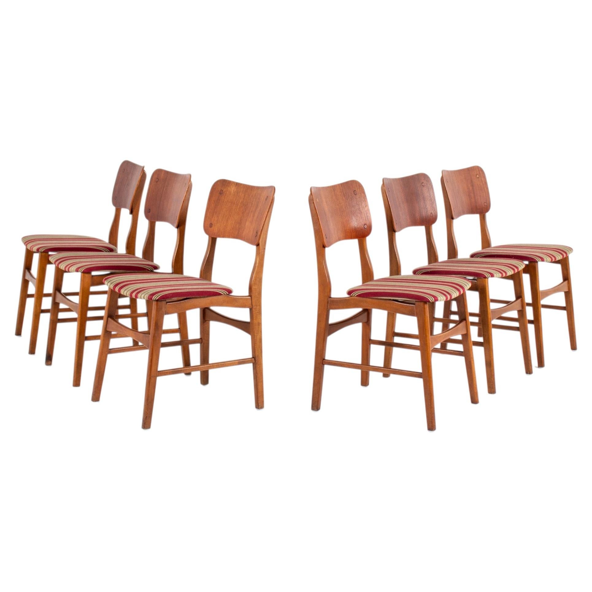 Set of Six Vintage Teak Dining Chairs by Ib Kofod-Larsen, 1960s