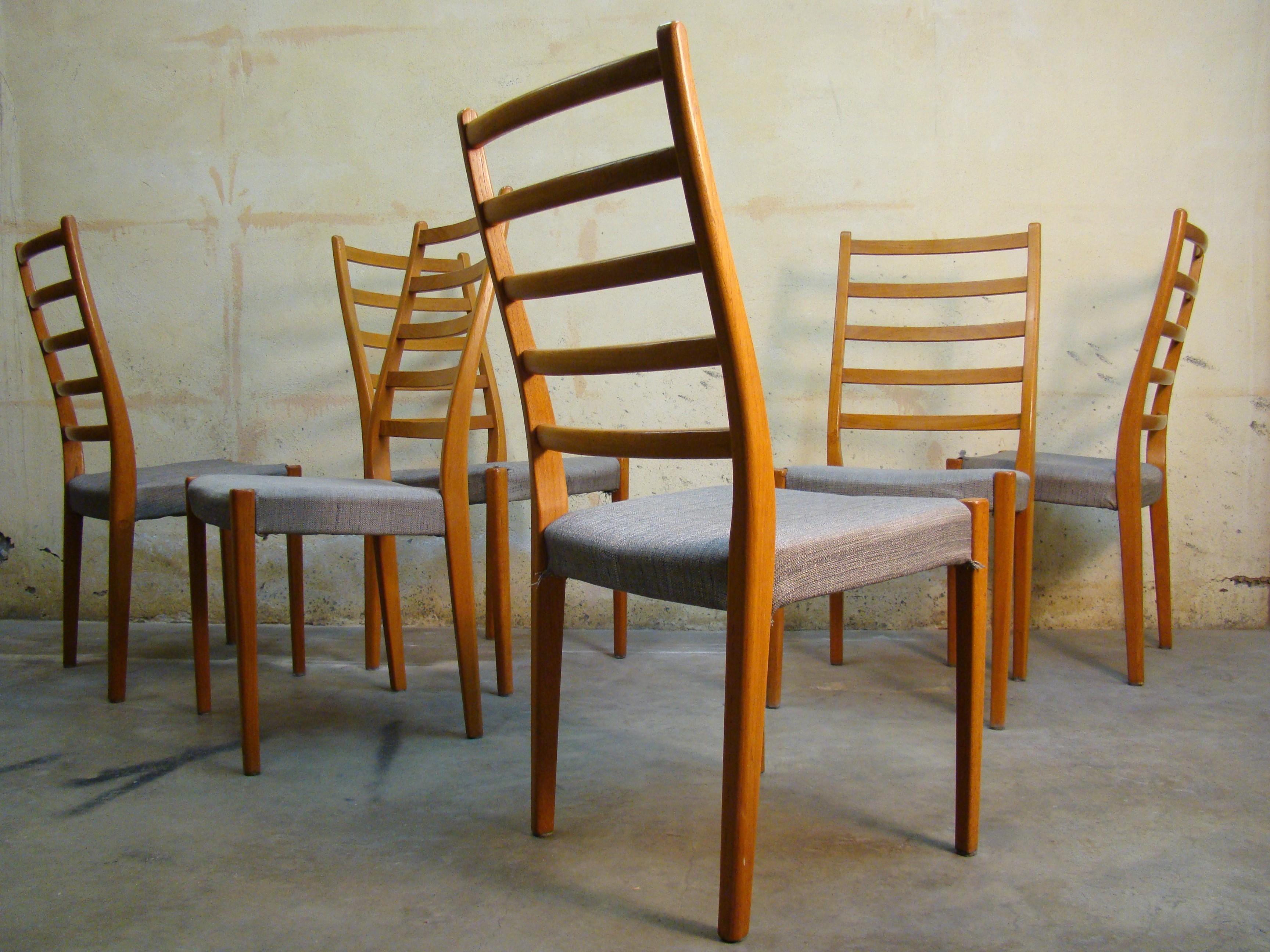 Set of Six Vintage Teak Dining Side Chairs by Svegards Markaryd Denmark In Good Condition In Denver, CO