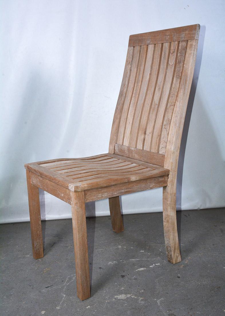 Hand-Crafted Set of Six Vintage Teakwood Outdoor Dining Chairs