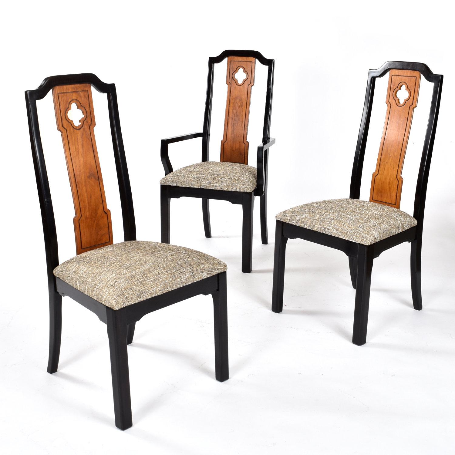 Set of Six Vintage Thomasville Embassy Asian Chinoiserie Dining Chairs For Sale 2