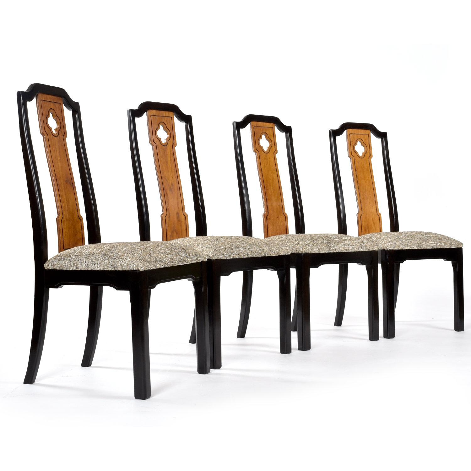 Américain Ensemble de six chaises de salle à manger vintage style chinoiserie de l'ambassade de Thomasville en vente