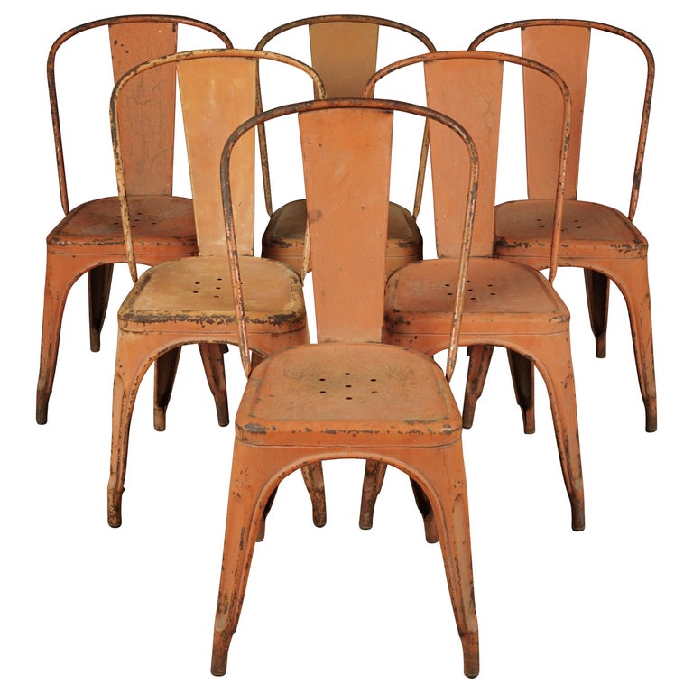 Set of Six Vintage Tolix Chairs, circa 1950 For Sale at ...