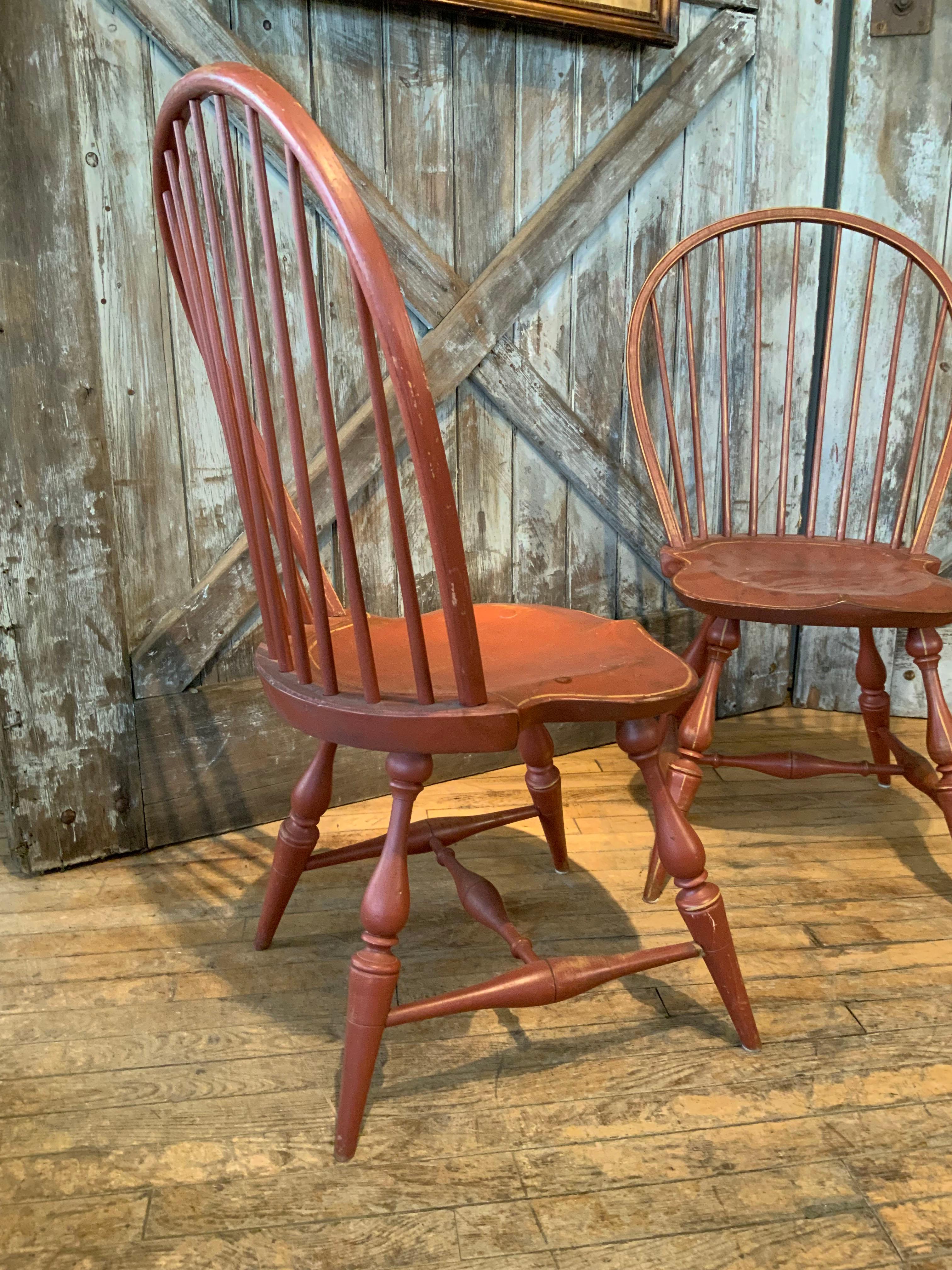 Set of Six Vintage Windson Dining Chairs In Good Condition In Hudson, NY