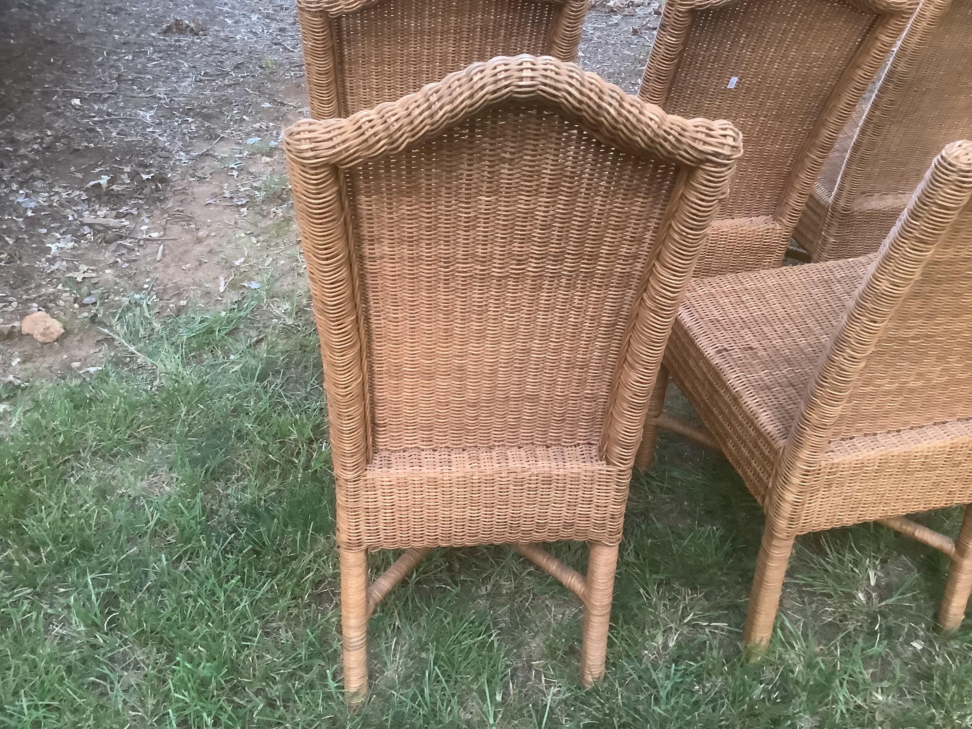 Satz von sechs Vintage Woven Dining Chairs (amerikanisch) im Angebot