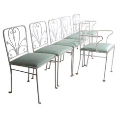 Set di sei pezzi vintage  Sedie da pranzo in ferro battuto att. a Woodard 1950/1960 ca.
