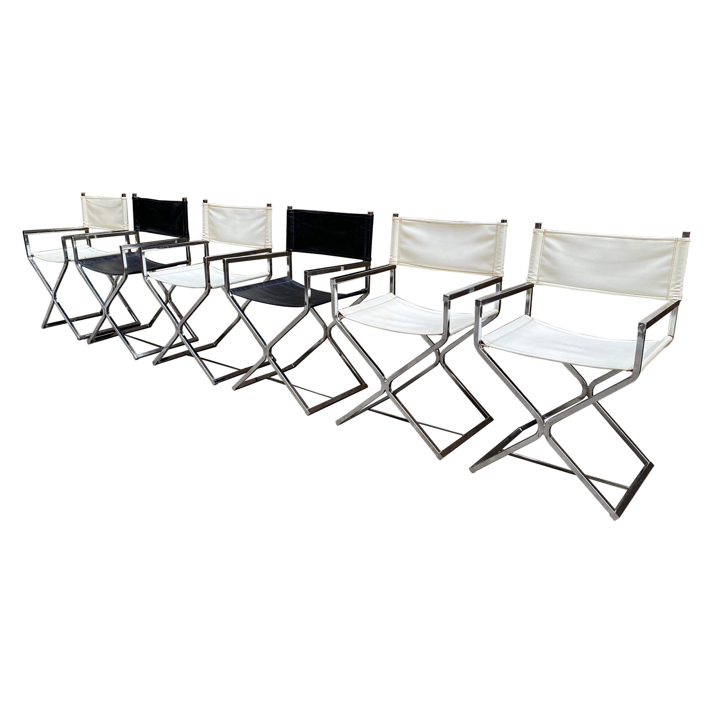 Virtue Brothers Chrome Director's Chairs - Set of Six