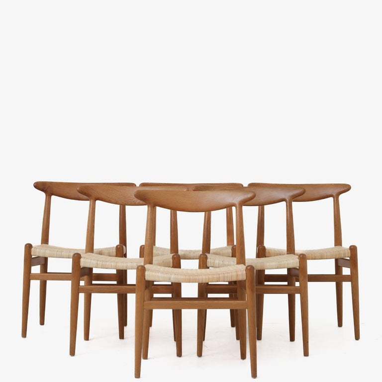 Set of Six W2 Diningchairs by Hans J Wegner For Sale at 1stDibs