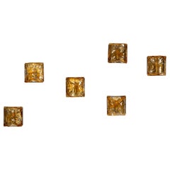 Set of Six Wall Appliques in the Style of Carlo Nason, Italy 1970s