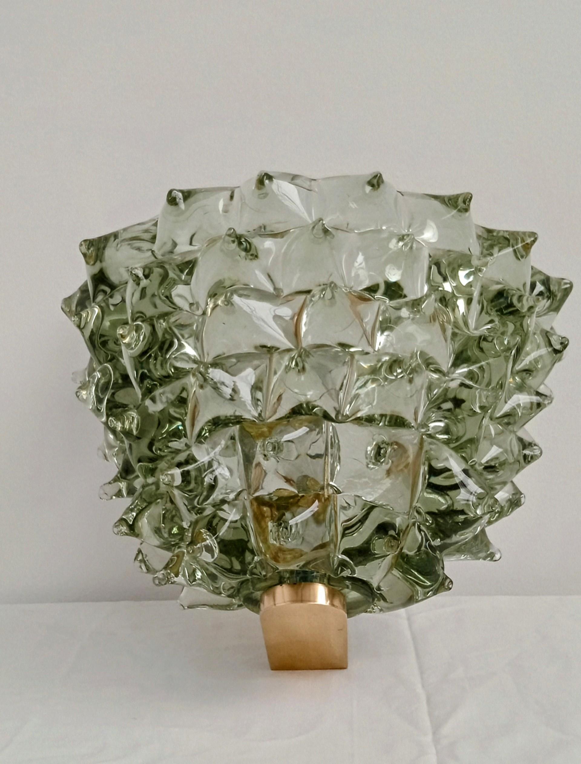 Set of Six Wall Rostrato Glass Sconces Murano For Sale 4
