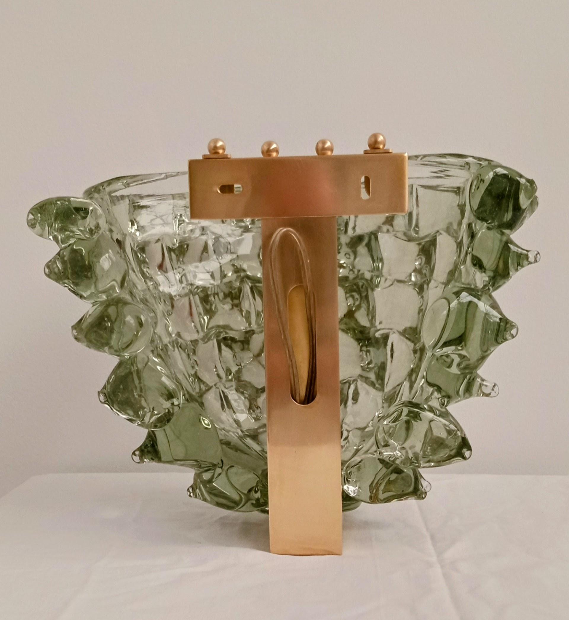 Set of Six Wall Rostrato Glass Sconces Murano For Sale 7