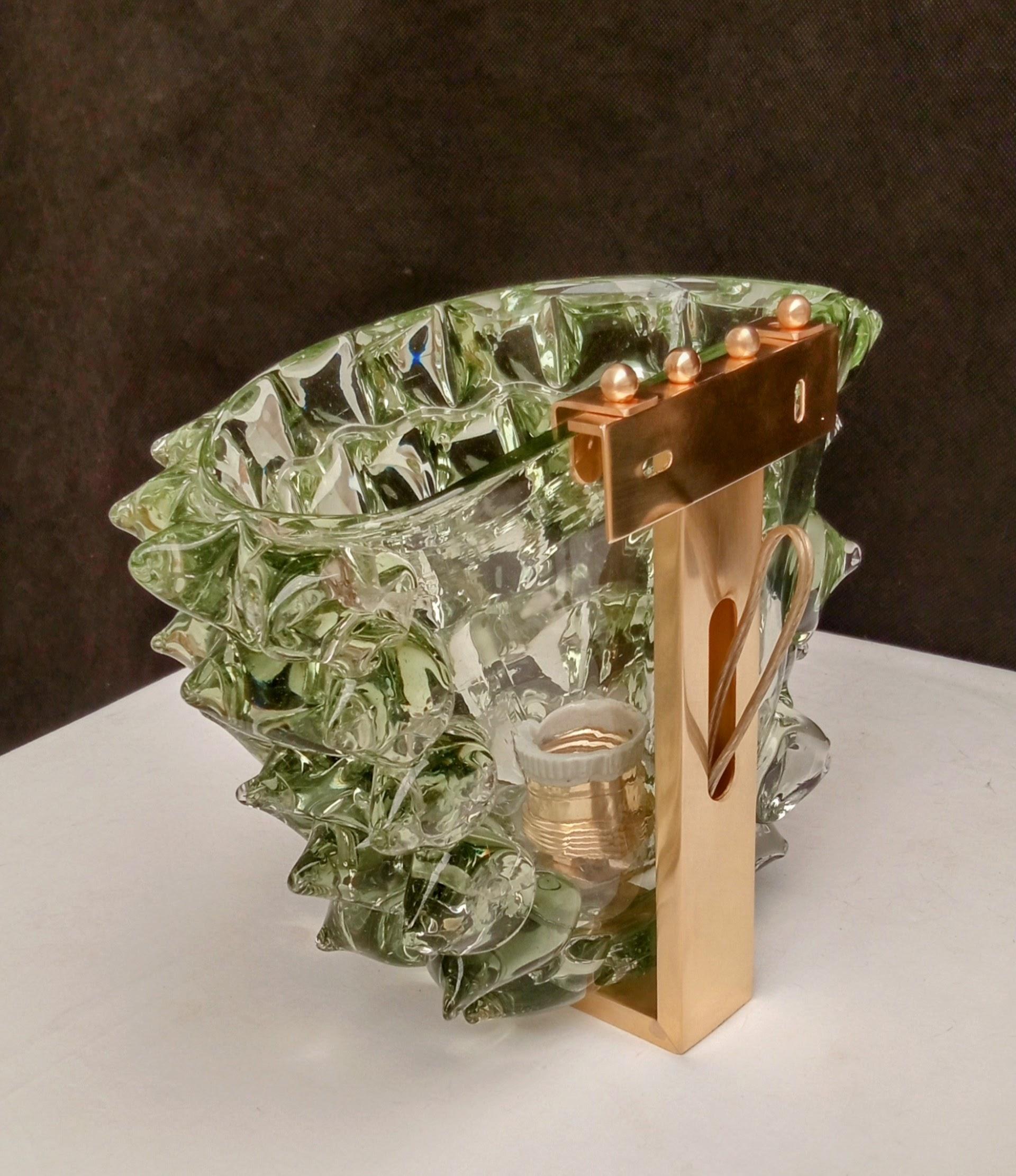 Set of Six Wall Rostrato Glass Sconces Murano For Sale 10