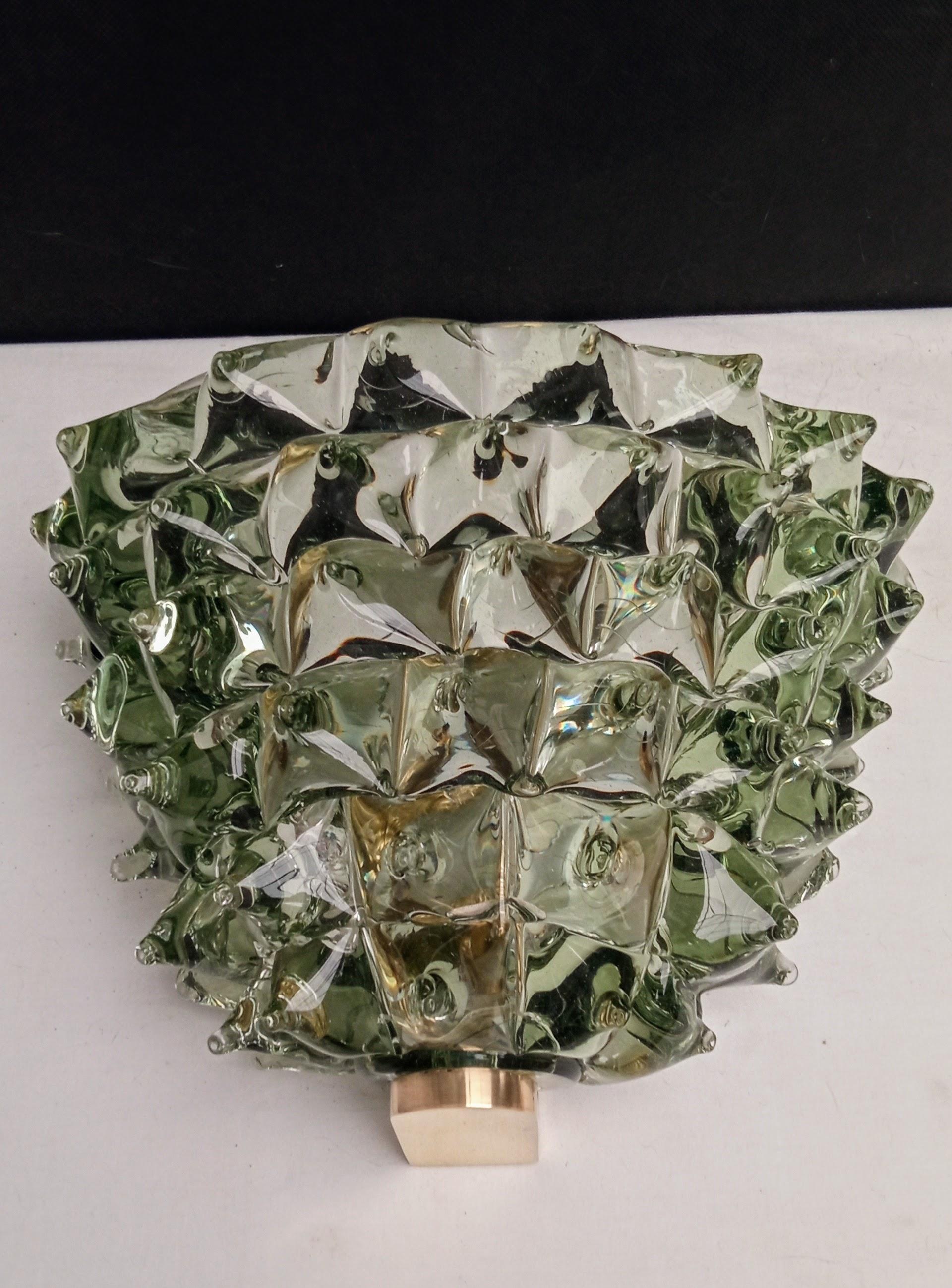 Italian Set of Six Wall Rostrato Glass Sconces Murano For Sale