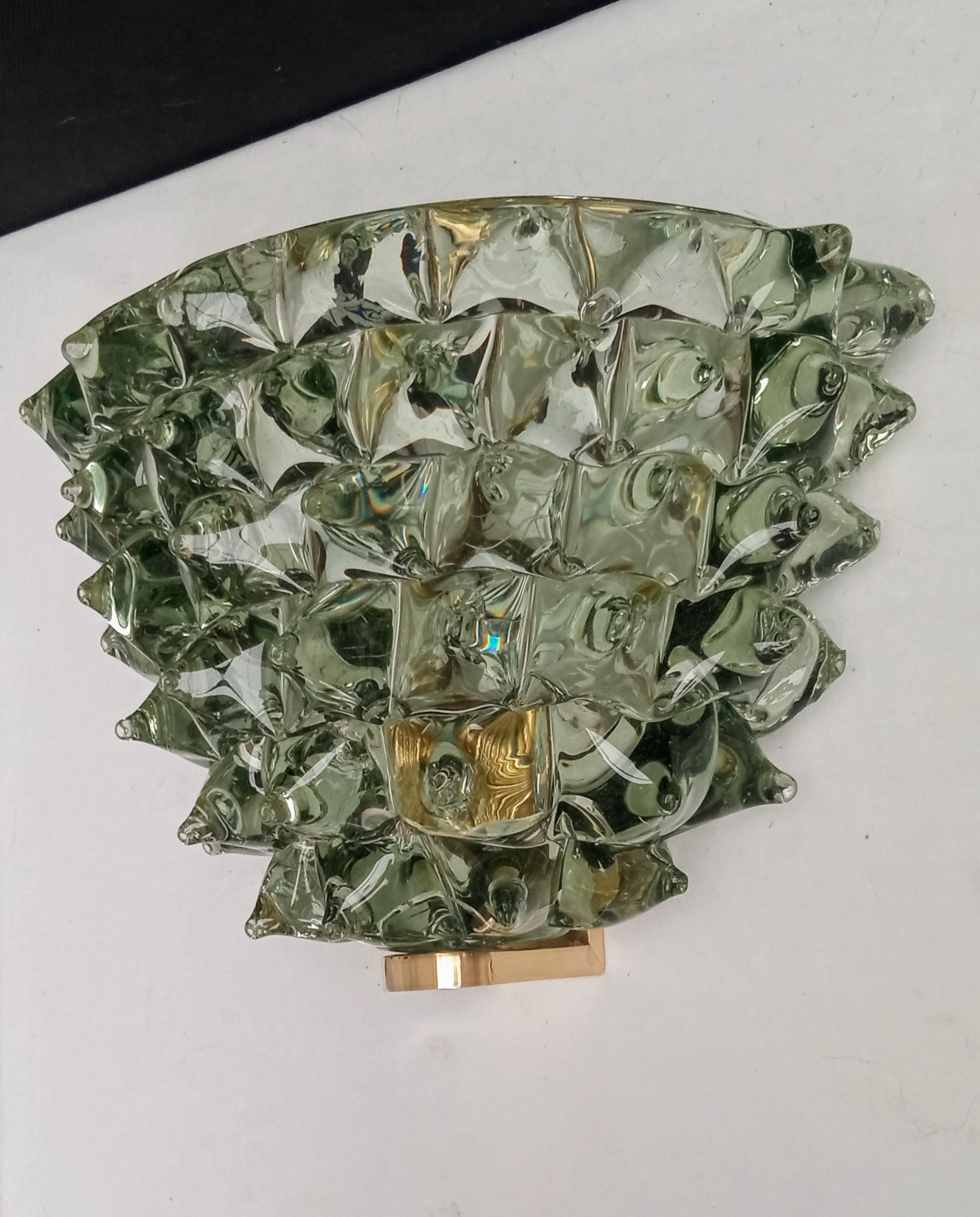 Mid-20th Century Set of Six Wall Rostrato Glass Sconces Murano For Sale
