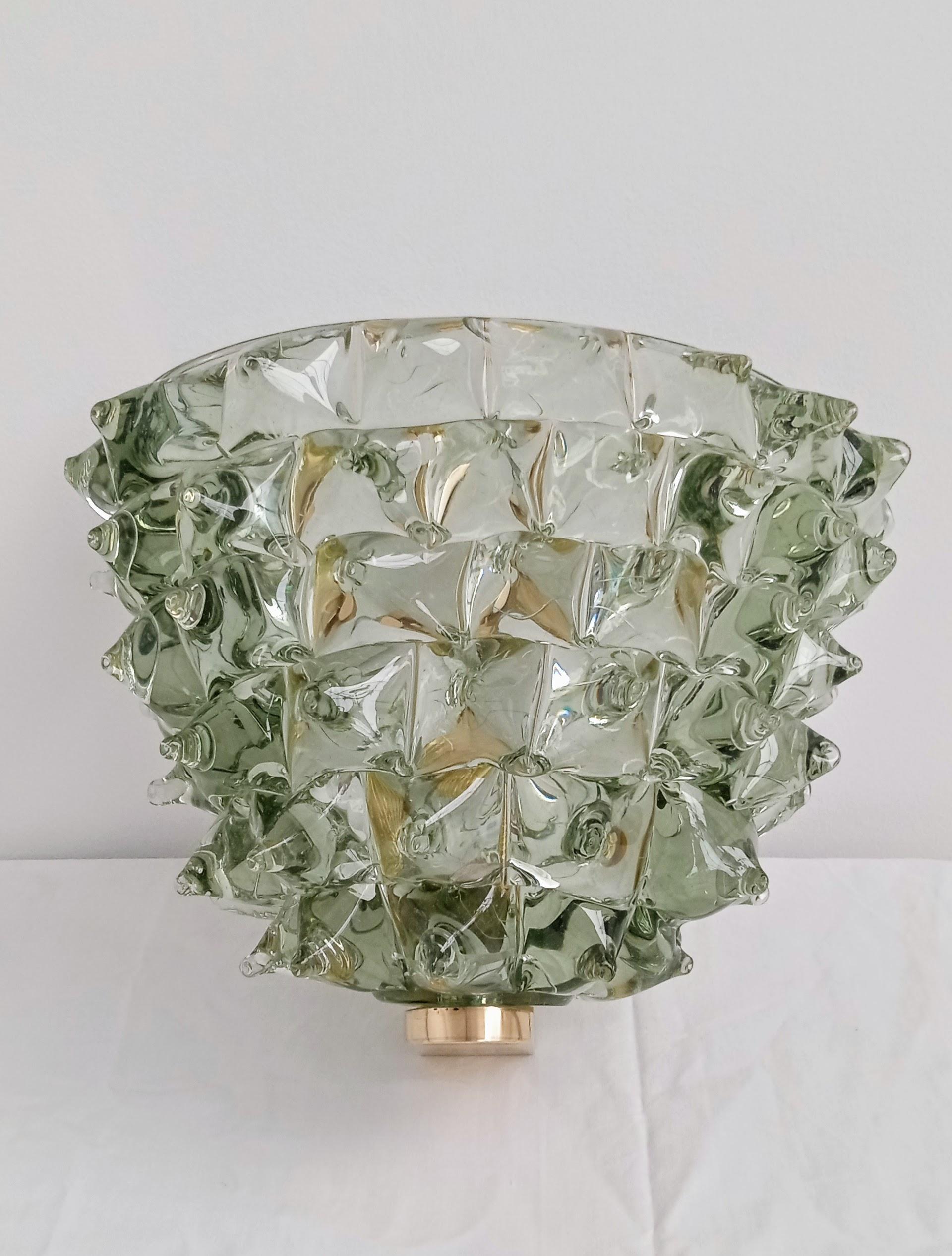 Set of Six Wall Rostrato Glass Sconces Murano For Sale 3
