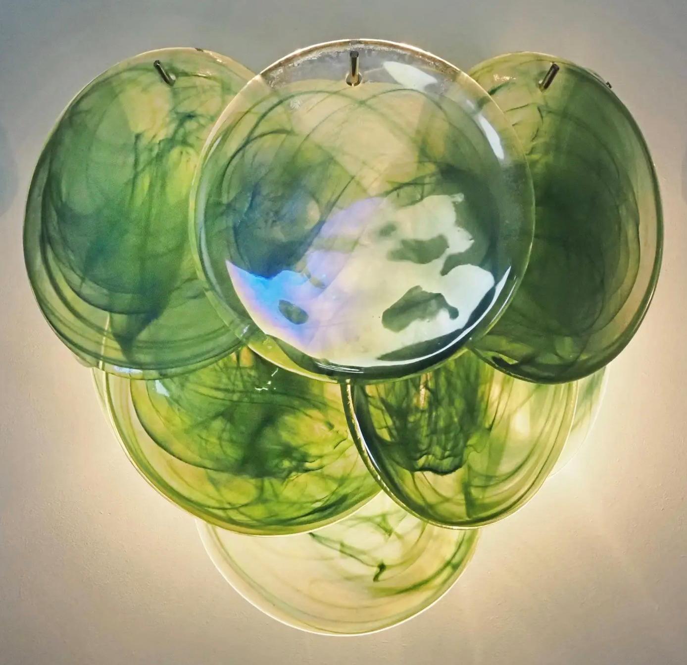 Set di sei lampade da parete a disco di Murano in vendita 5