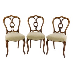 Set of Six Walnut Balon Back Chairs by Gillows