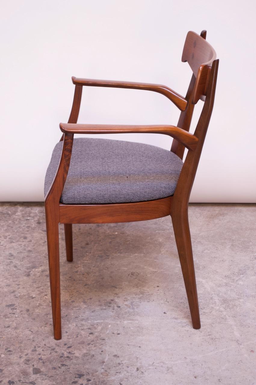 Set of Six Walnut “Declaration” Dining Chairs by Kipp Stewart for Drexel 1