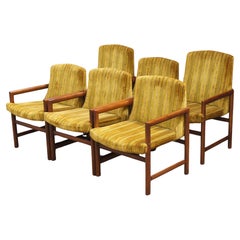 Retro Set of Six Walnut Dining Armchairs by Rapids of Boston