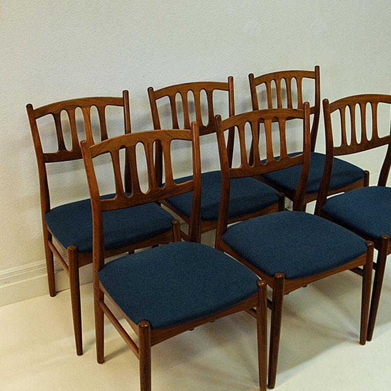 Set of Six Walnut Dining Chairs  1950`s by Bendt Winge for Gustav Bahus - Norway 2