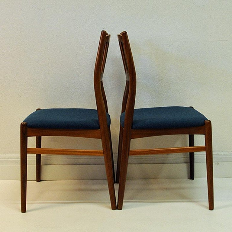 Set of Six Walnut Dining Chairs 1950`s by Bendt Winge for