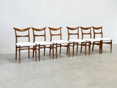 Ensemble de six chaises de salle à manger Lübke en noyer